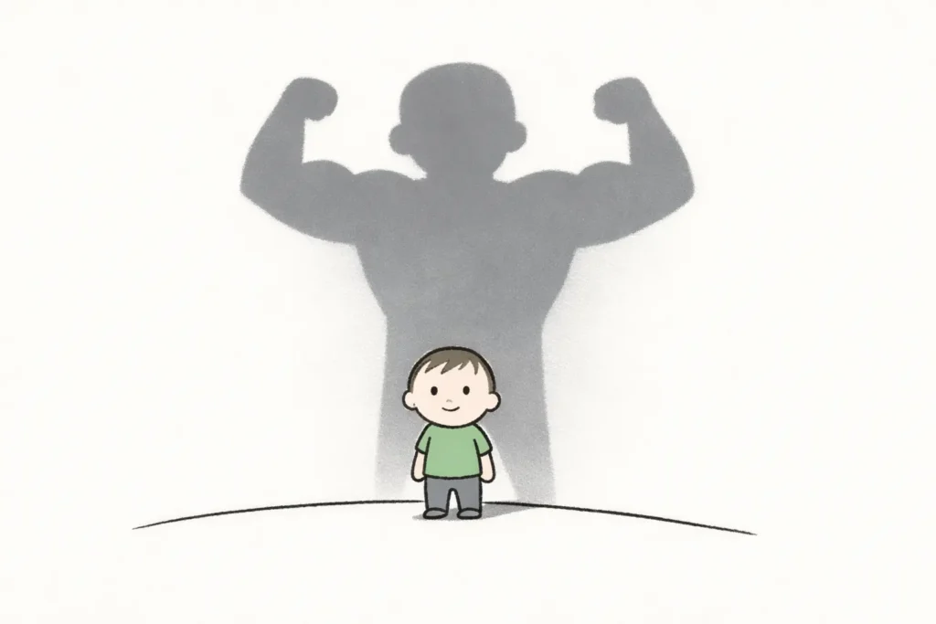 Kind entwickelt Selbstvertrauen weil es mutig handelt